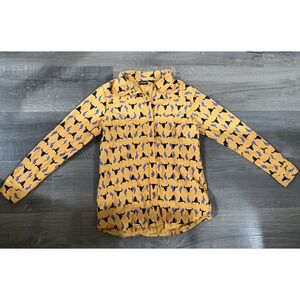 Cruel Girls Size XLarge 12 Button Snap Shirt Top Yellow Cowgirl Ranch Farm Rodeo